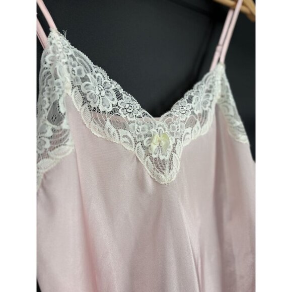 Morgan Taylor Intimates Women's Lace Trim Chemise Nightgown M Petal Pink - Picture 2 of 9
